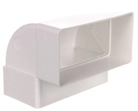 Kolano wentylacyjne pionowe 90 stopni 110x54mm białe WP060 (pakowane woreczek z zawieszką)