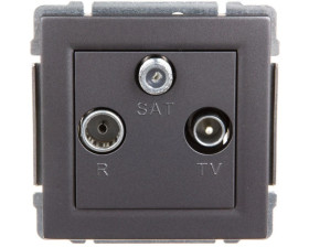 KOS66 Gniazdo antenowe RTV/SAT końcowe grafit 666076