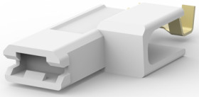 Insulated flat plug sleeve, 4.75 x 0.81 mm, 0.32 to 0.82 mm², AWG 22 to 18, brass, tin-plated, natural, 521600-2