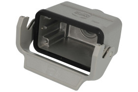 Obudowa złącza; Han B; 19300101750; 10B; metal; proste; na przewód; 1 górne wyjście przewodu; z 1 klamrą; wyjście na dławnicę M2