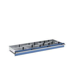 Zestaw przegródek Ściana działowa Srebrny Blacha stalowa for use with Szuflady, Dimensions1300 X 525 X 100mm Bott