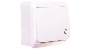 Prima Przycisk Dzwonek Mechanizm Z Pełną Obudową Biały Ip20 Przycisk 1X...