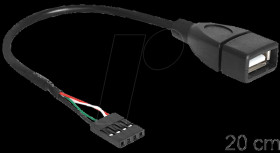 83291 USB 2.0 type A socket to pin header cable