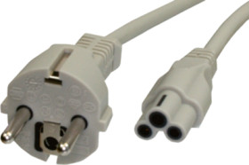 Device connection cable, Europe, plug type E + F, straight on C5 socket, straight, H05VV-F3G0.75 mm², black, 2 m, VIIG-H05VVF3G0