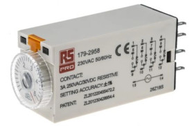 Przekaźnik czasowy zwłoczny jednofunkcyjny 0.2 → 5s 4PDT 4-stykowy 4PDT 230V ac