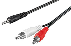Kabel przejściowy audio AUX, wtyk jack 3,5 mm na wtyk cinch stereo - Długość kabla 0.5 m