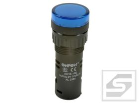 Kontrolka AD16-16E/B-230VAC;16mm; niebieska;podśw.LED 230V;IP40;ONPOW