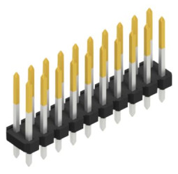 Pin header, 20 pole, pitch 2.54 mm, straight, black, SLLP213920S