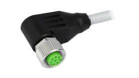 Złącze Okrągłe M12 Żeńskie Kątowe Z Wolnym Końcem Przewodów 8Pin...