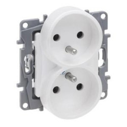 Niloe Selection Gniazdo 2 x 2p+z do ramek wielokrotnych (bez przesłony, zaciski śrubowe) perła 762435