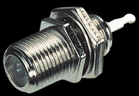 F connector, jack, centrally mounted