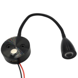 Lampa kinkiet LED do kampera 2W czarna USB 1.5A 12V 24V CTW łodzi przycz