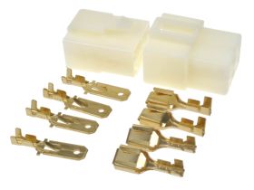 Konektor; 6,3x0,8mm; płaski wsuwka/nasuwka; izolowany; ZKPI63W4pT; biały; proste; na przewód; 1,5mm2; zaciskany; 4 tory; Talvico