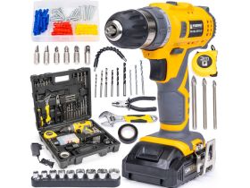 Wkrętarka wiertarka akumulatorowa Powermat zestaw 100 elementów PM-WA-20V2-SU