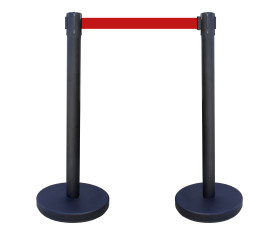 Słupek taśmy długość taśmy 2m Bariera chowana Ø 63mm Czarny