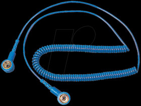910900 000019 ESD spiral discharge cable, 2x press-studs, 3/10 mm