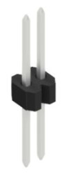 Pin header, 2 pole, pitch 1.27 mm, straight, black, 10060605