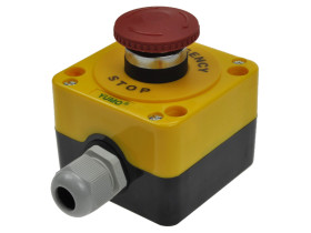 Przełącznik; bezpieczeństwa; przyciskowy; LAY5/SDL16-JBPC1CH29; ON-OFF; grzybkowy; odkręcany; 1 tor; czerwony; bez podświetlenia