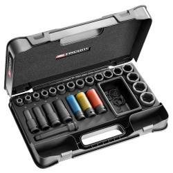 Nasadka udarowe, Stal chromowo-molibdenowa, gniazdo: Długa nasadka udarowa, rozmiar: 10 > 32mm, napęd: Kwadratowy,