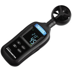 Draper 12445 Handheld Digital Anemometer-WindSpeed&amp;Temp Meter 0.4-30m/s, -20-70&#xB0;