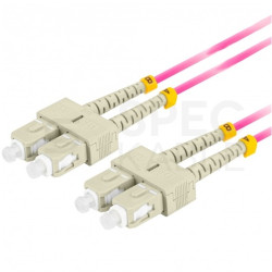 Patchcord światłowodowy MM SC/UPC-SC/UPC duplex 3mm OM4 magenta 1m LANBERG