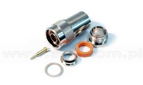 Złącze męskie N typ2, clampowane (skręcane) na przewód (RG213)