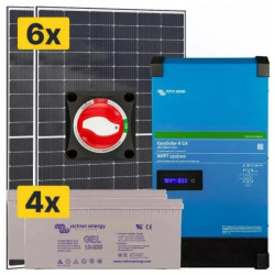 Elektrownia słoneczna 2400Wp Hybrydowa z akumulatorem 880AH i przetwornicą 4000W