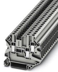 Through terminal block, screw connection, 0.14-6.0 mm², 3 pole, 32 A, 8 kV, gray, 3000608