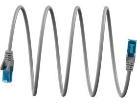 Kabel patchcord CAT 6a U/UTP 0,25m Cu szary ultra-elastyczny