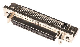 Złącze D-Sub 50-pinowe Żeński Kąt Proste Przewlekany raster 2.54mm Złoto na niklu