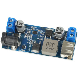 Moduł zasilania DC-DC przetwornica step-down LM2596S 9-26V na 5V 5A z USB