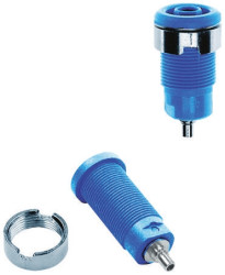 Gniazdo bananowe Żeński Połączenie lutowane typ Gniazdo bananowe Niebieski 24A Staubli rozmiar 4 mm