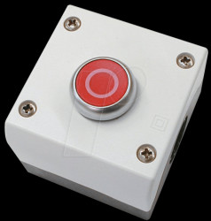 216521 Pushbutton, red, 1 NO and 1 NC