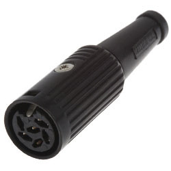 Gniazdo Din 4 -pinowe Żeński Montaż na kablu 34 V AC/DC 4P