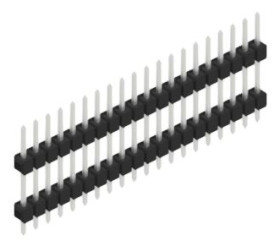 Pin header, 20 pole, pitch 2.54 mm, straight, black, 10056582