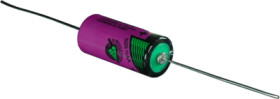 Lithium-battery, 3.6 V, 2/3R23, 2/3 AA, round cell, axial leaded, 1110861300