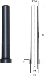 Cable grommet, cable Ø 8 mm, L 85 mm, TPE, black, 01460190010