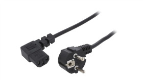 Kabel Cee 7/7 (E/F) Wtyk Kątowy Iec C13 Żeński 90 Pvc 3M Kab-Eul-P3l-3.0-Bk