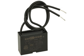 Kondensator; silnikowy (rozruchowy); CBB61 1uF/450; 1uF; 450V AC; 13,5(24)x23,5x36,5mm; z przewodami; Shenge; RoHS