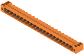 Pin header, 21 pole, pitch 5.08 mm, angled, orange, 1149240000