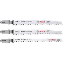 Bosch 2608900559 Expert Jigsaw Blades 3piece Set Clean Cuts Both Sides