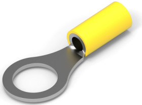 Insulated ring cable lug, 3.0-6.0 mm², AWG 12 to 10, 10.4 mm, M10, yellow, 160300