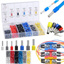 Tulejki izolowane zestaw 1200szt do kabli i przewodów zaciskowe