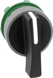 Toggle switch, 3 positions, unlit, latching, waistband round, black, front ring gray, 45°, mounting Ø 22 mm, ZB5AJ7C0