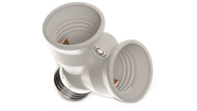 Rozgałeźnik Adapter Żarówki E27/2Xe27 Biały