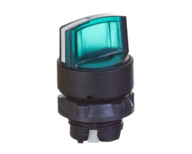 Napęd przełącznika 2 położeniowy zielony z podświetleniem bez samopowrotu ZB5AK1233