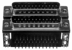 Złącze D-Sub 25-pinowe Męski/Męski Kąt prosty Przepust raster 2.769mm Złoto