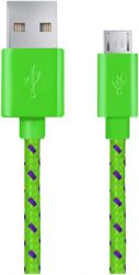 Kabel USB MICRO A-B 1M oplot zielony