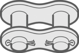 Ogniwo łańcucha rolkowego, typ: 24B-1, połączenie: Łącze łączące łańcuch simplex, Stal