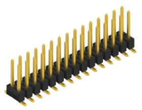 Pin header, 30 pole, pitch 2.54 mm, angled, black, 10049745